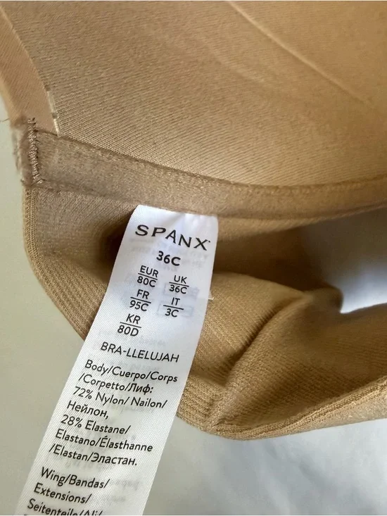 Spanx Naked 2.0 Racerback Underwire Bra 36C Nude Beige NWT Smooth T Shirt - Picture 5 of 5